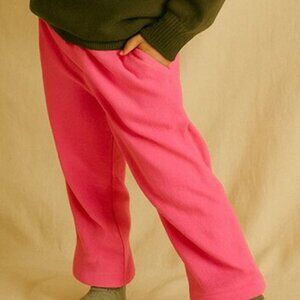 Pajama Long Pants Bottoms Pull Up Pink 100% Cotton Size 6